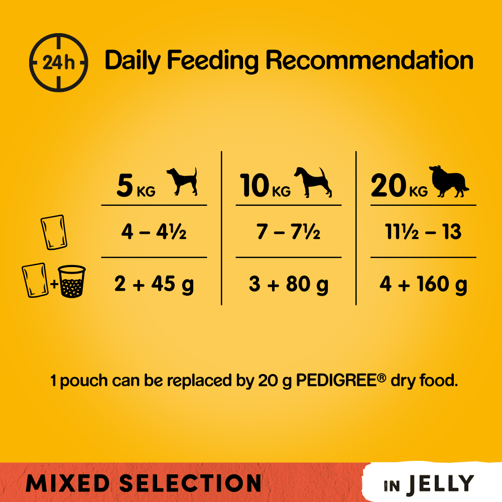 PEDIGREE® Mixed Selection in Jelly Adult Wet Dog Food Pouches 80 x 100g Giant Pack