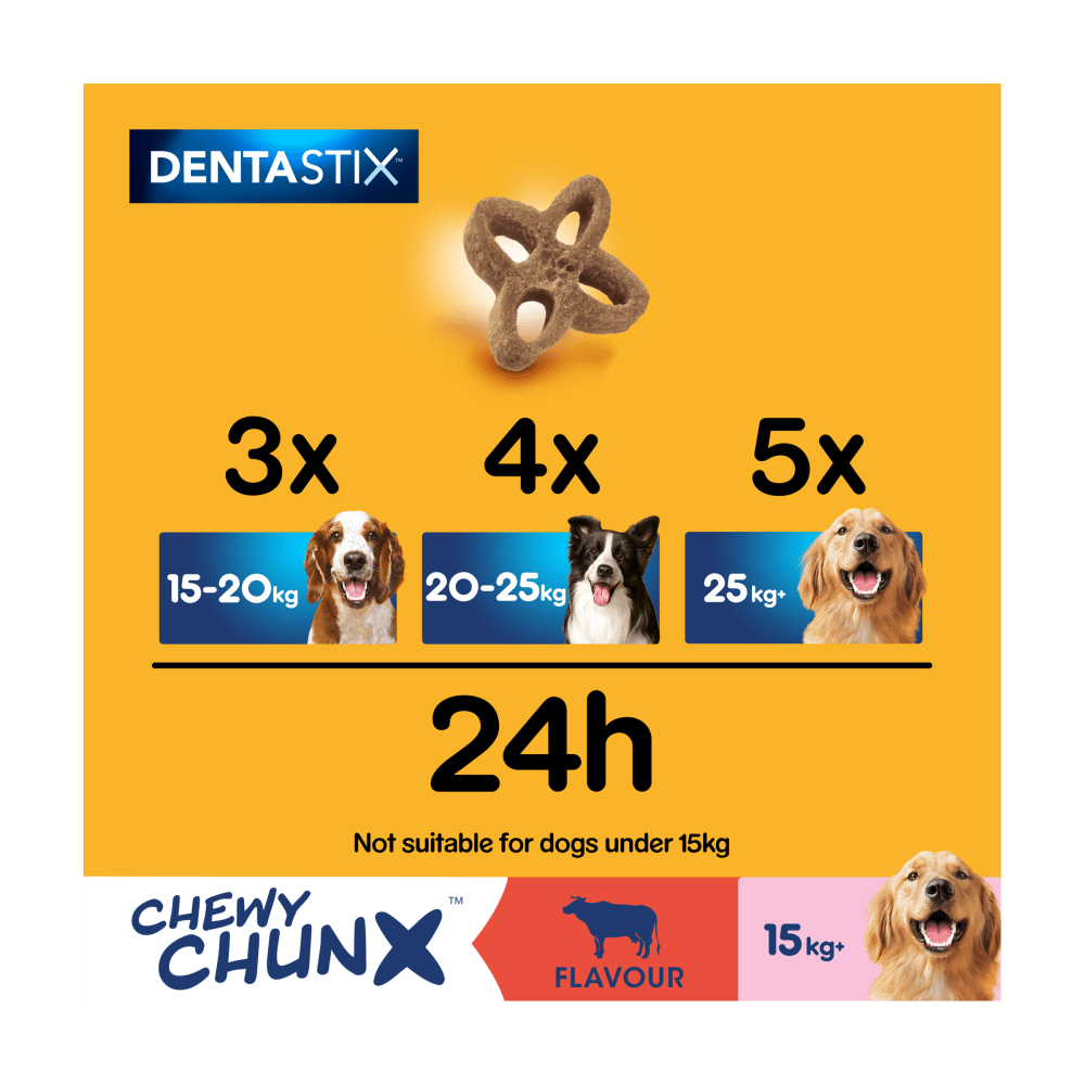 PEDIGREE® DENTASTIX™ CHEWY CHUNX™ Maxi Dog Treat Beef Flavour 68g