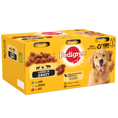 Chunks in Gravy Wet Dog Food Tins